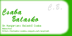 csaba balasko business card